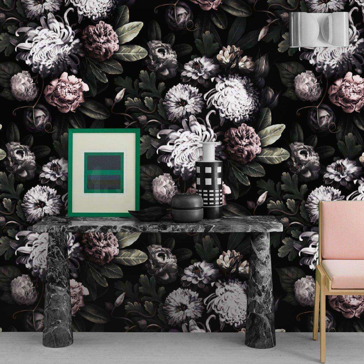 Dark Floral Wallpaper Wallpaper4beginners