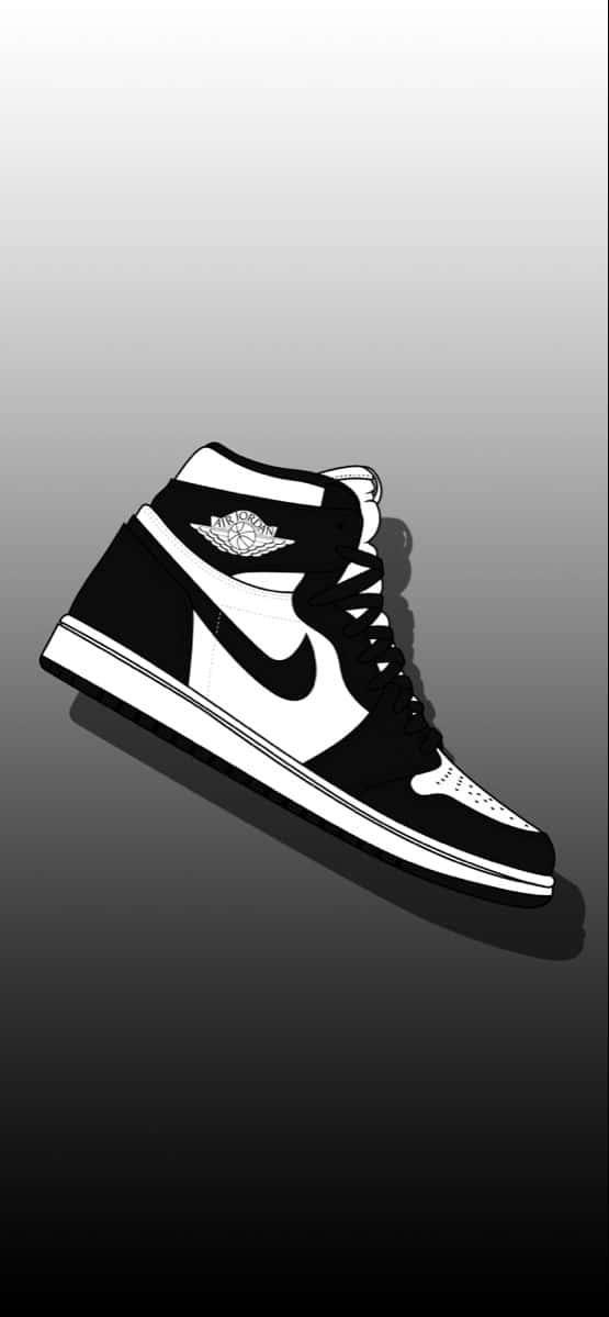 Stylized Black And White Nike Jordan Shoe Wallpaper