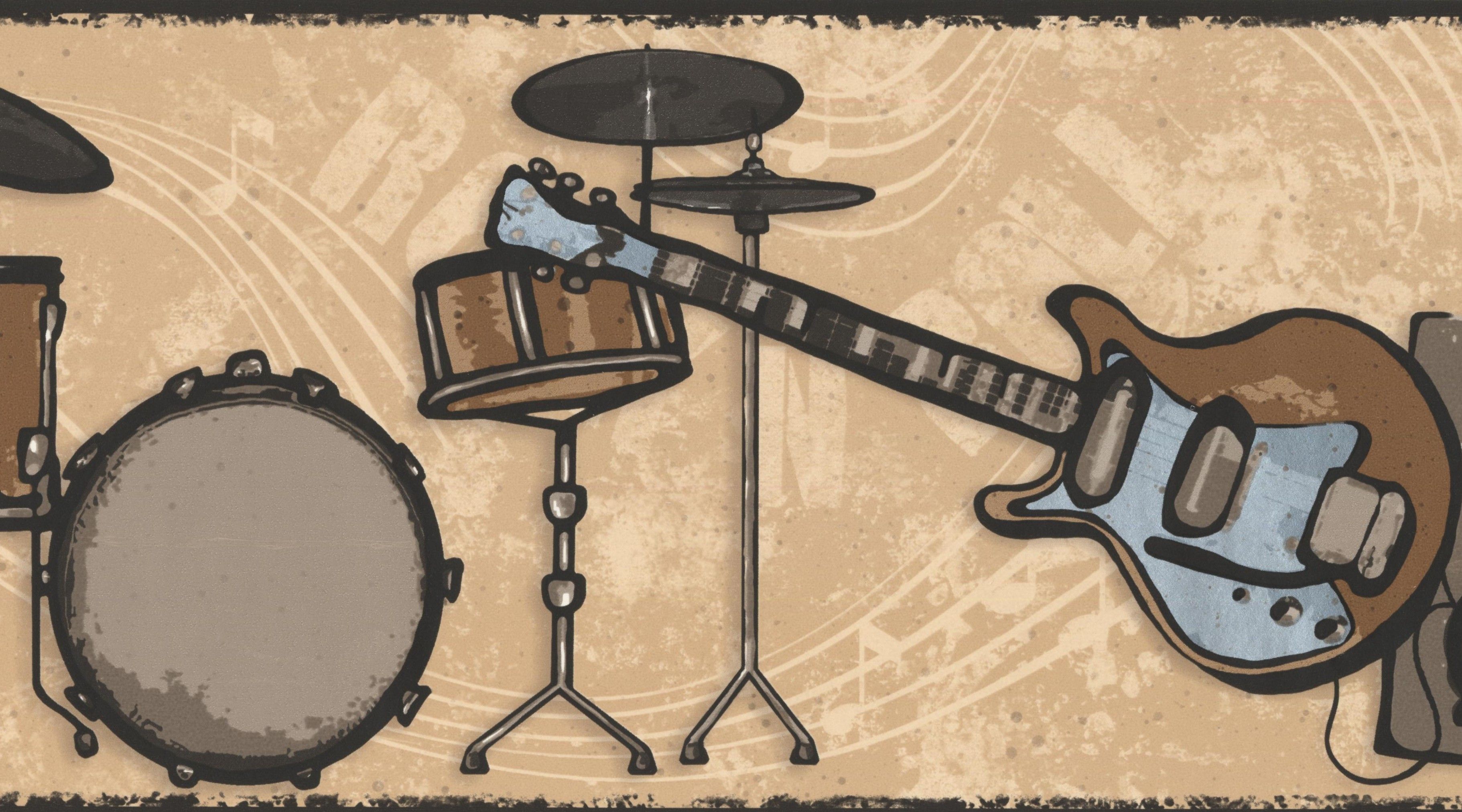 Making An X Guitars Drums Wallpaper On