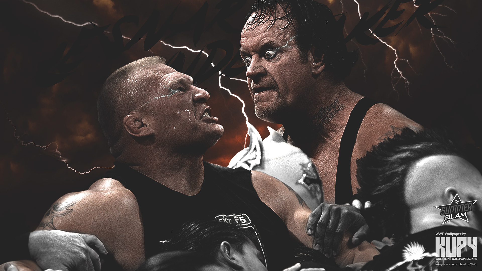 New Wwe Summerslam Brock Lesnar Vs The Undertaker Wallpaper