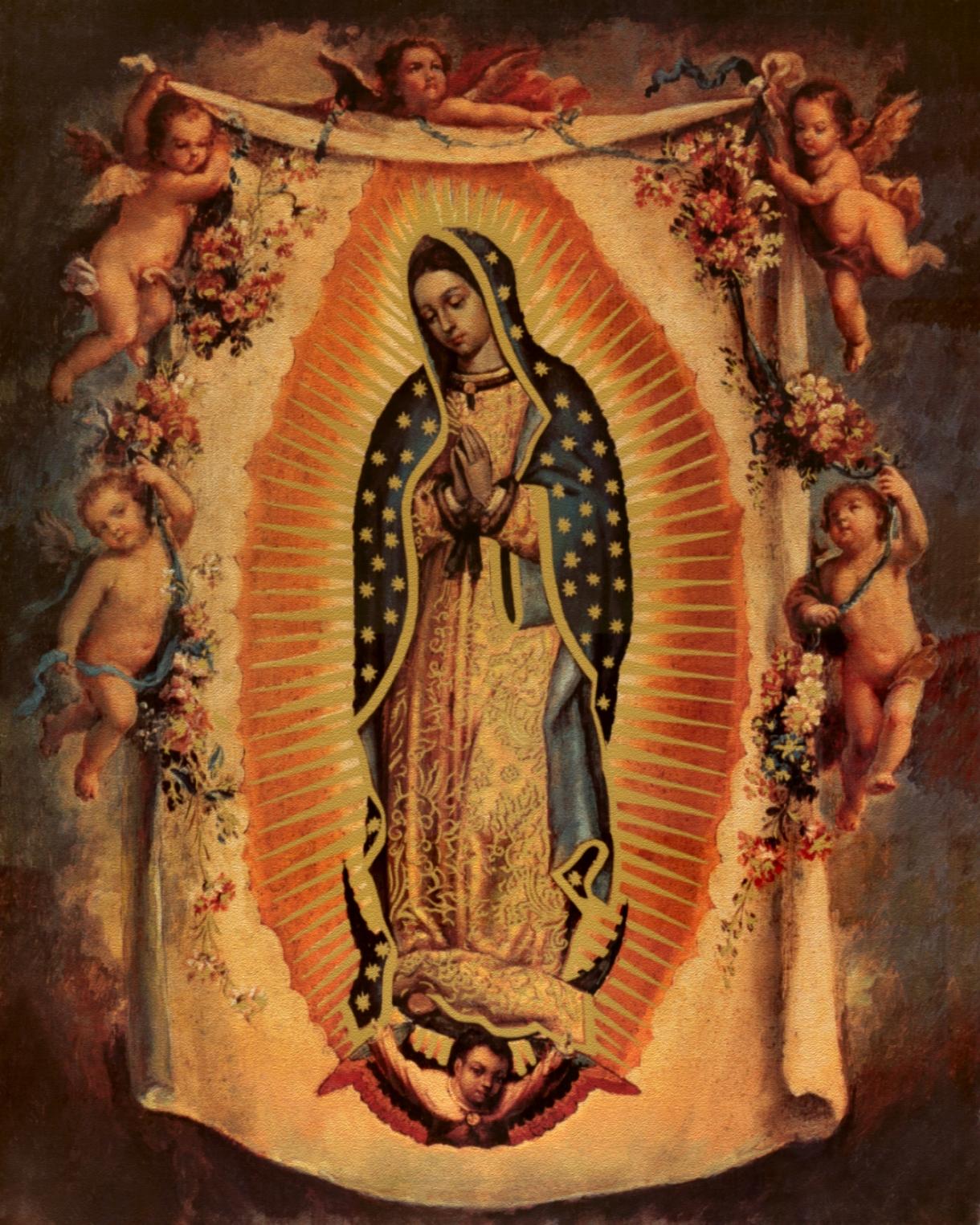 Download Grungy Light Blue Virgen De Guadalupe Wallpaper  Wallpaperscom