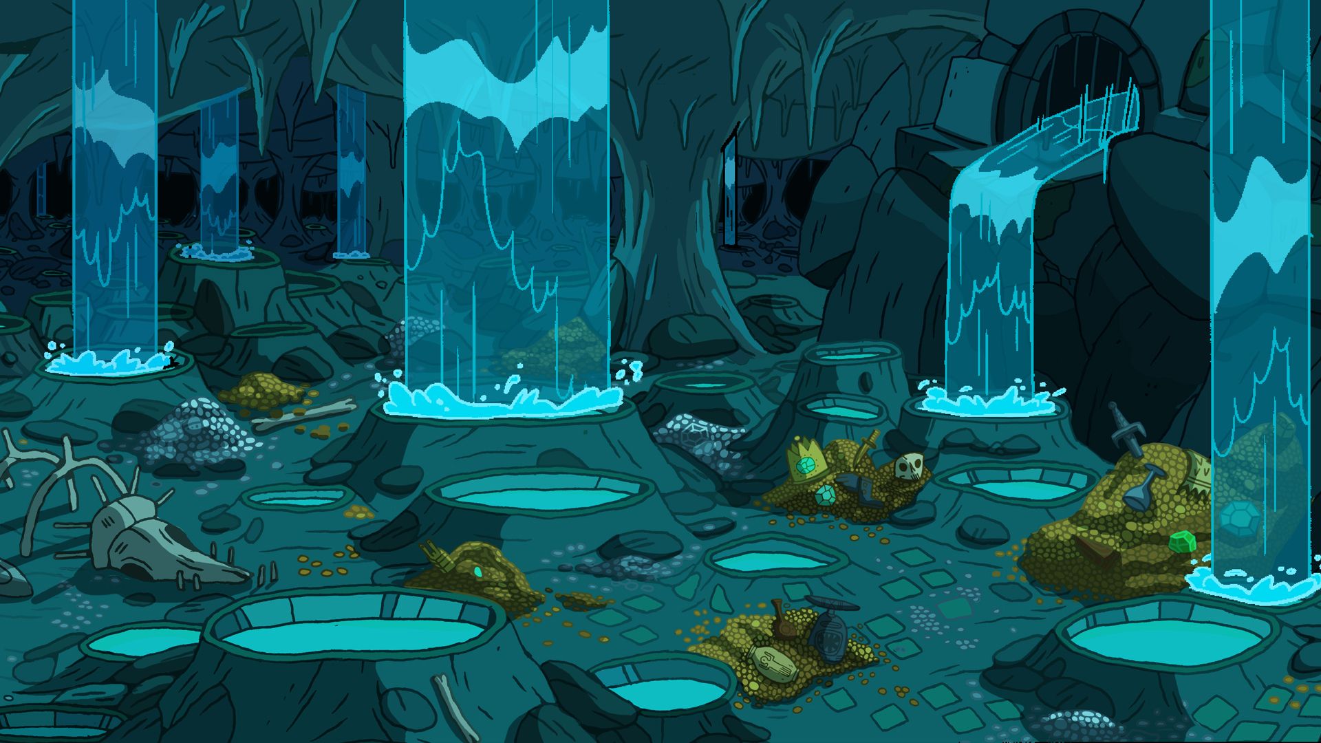 Adventure Time Animation Background Cartoons Caves Wallpaper