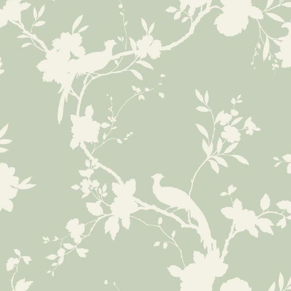 Sage Green   422808   Chinoise   Shadow   Floral   Bird   Arthouse