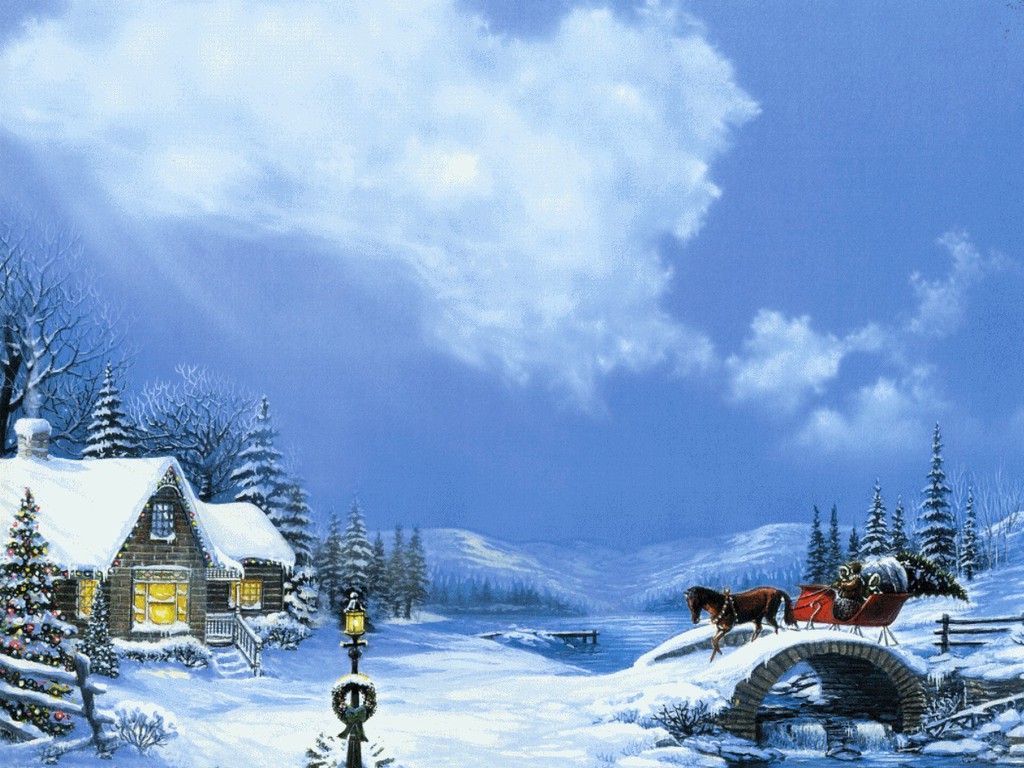 Country Christmas Background Wallpaper9