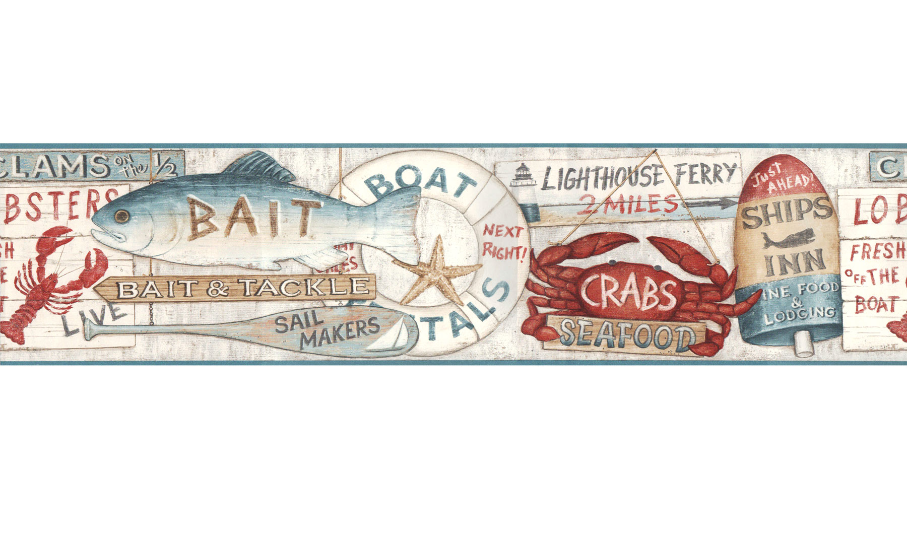 Free download Blue Nautical Wall Border Ocean Room Decor Wallpaper