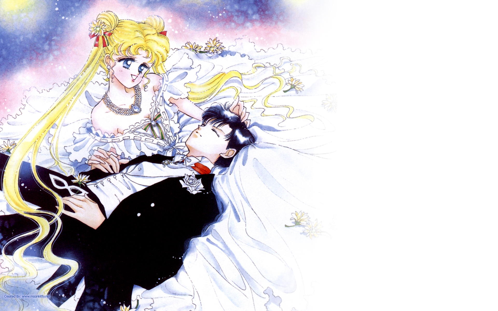 Sailor Moon And Tuxedo Mask Manga Wallpaper