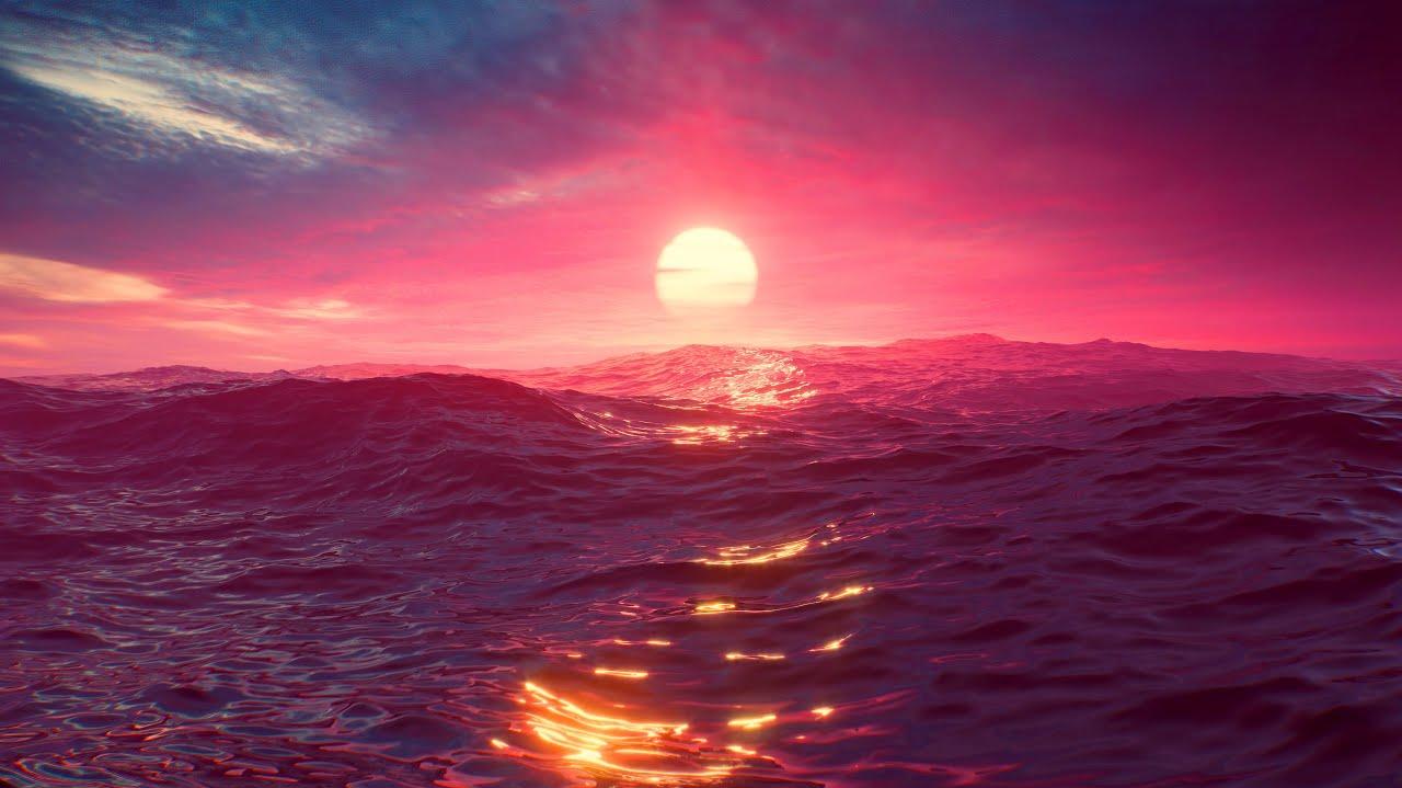 Calming Ocean Sunset Ambience Hours 4k Ultra HD