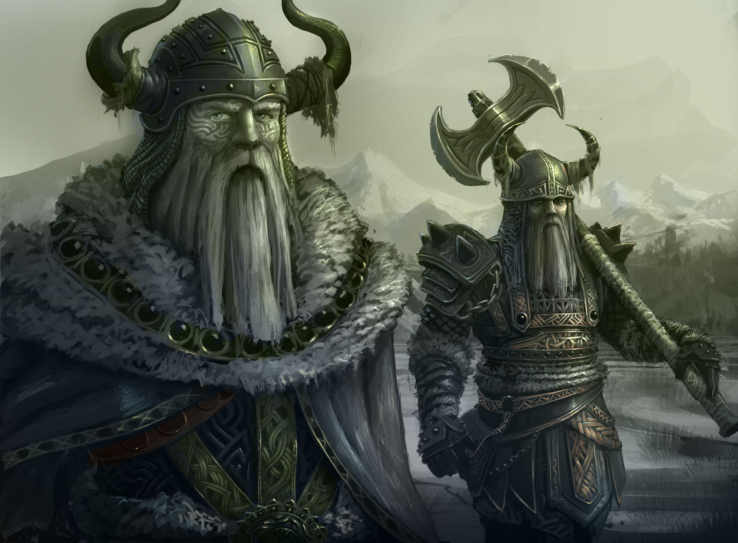 Viking Warriors Fantasy Art Wallpaper