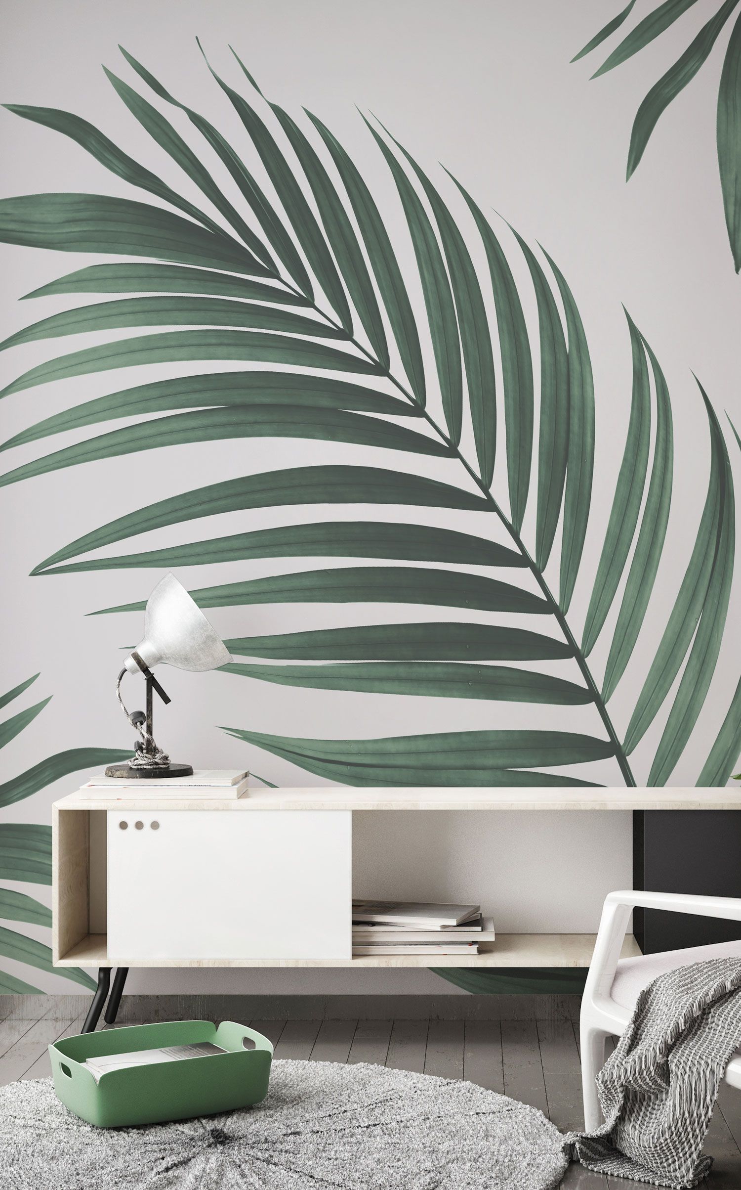 Tropical Palm Wall Mural In Simply Eyecandy Living Room