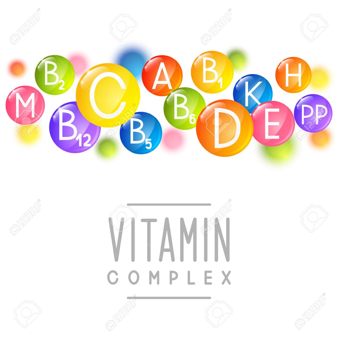 Main Vitamins Background For Your Design Royalty Cliparts