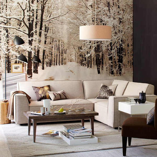 Snowy Wallpaper Mural Winter Decor Pre Sparkling Finds For The