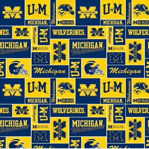 University Of Michigan Fabric Super Soft Collegiate Classic Fleece