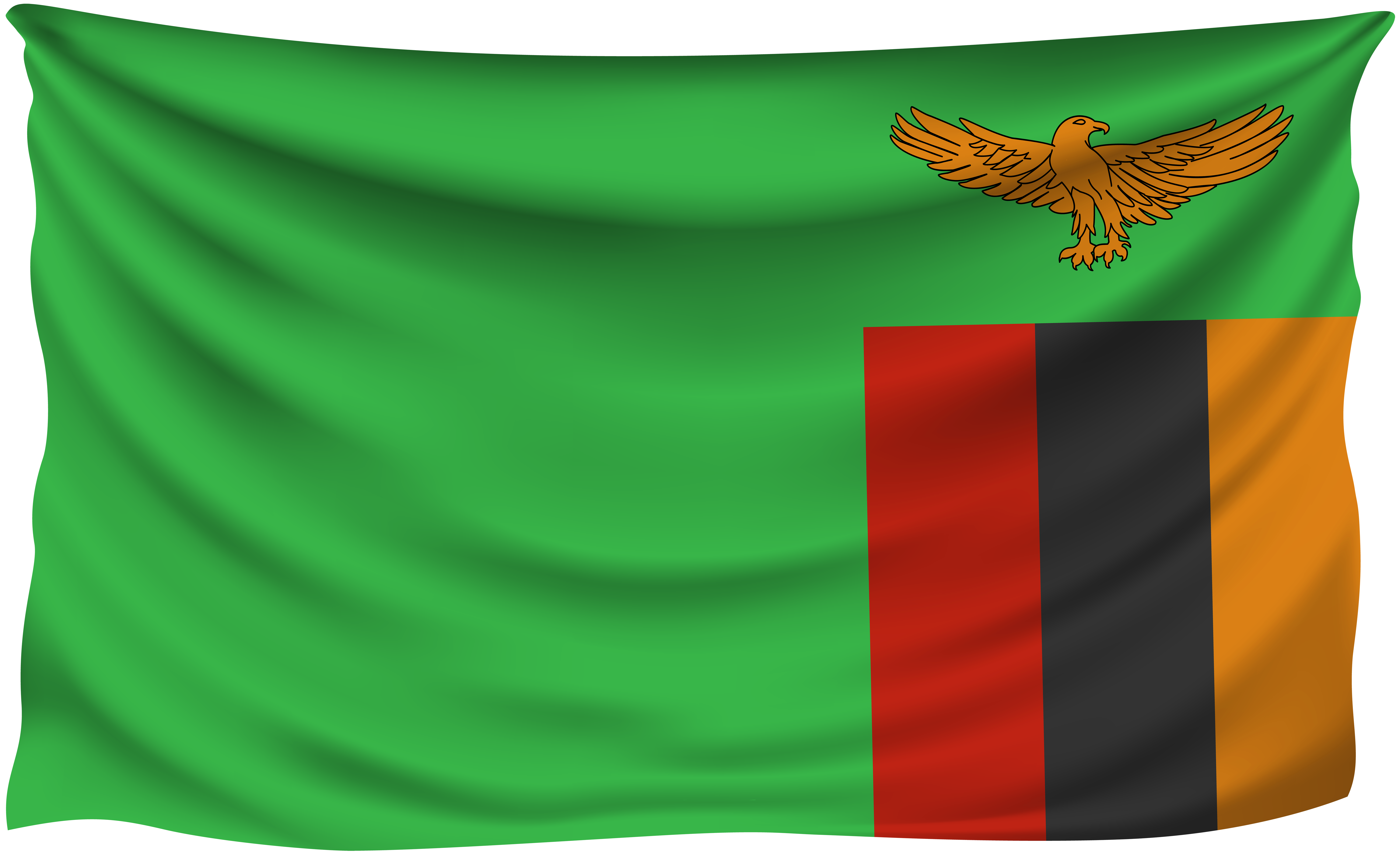 Zambia Wrinkled Flag Gallery Yopriceville High Quality Image