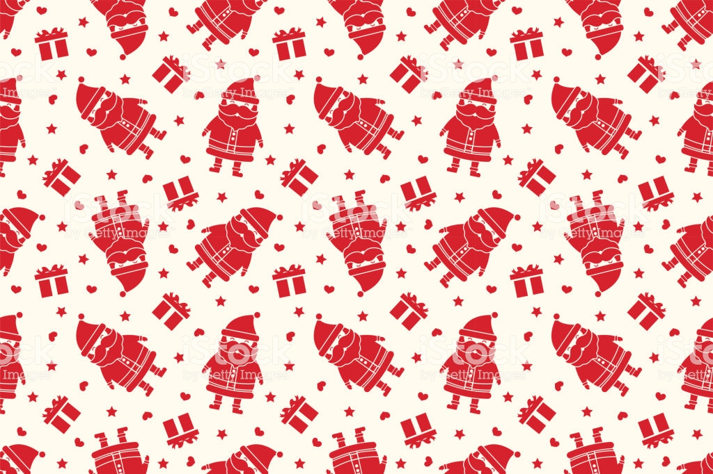 Merry Christmas Pattern Seamless Santa Claus Background Red Xmas