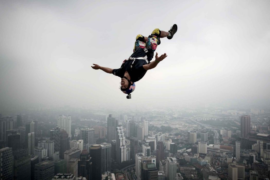 Base Jumping Jump Fly Flight Extreme Dive Diving Sky