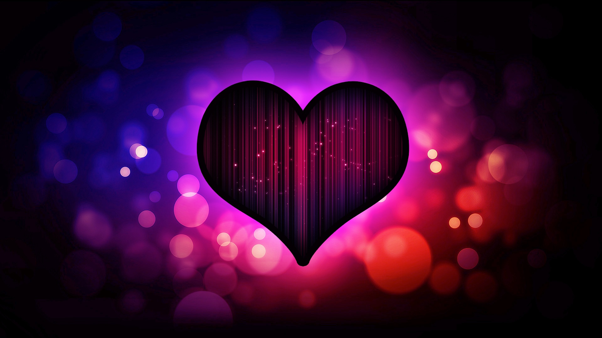 Dark Purple Heart Love Wallpaper Widescreen Desktop