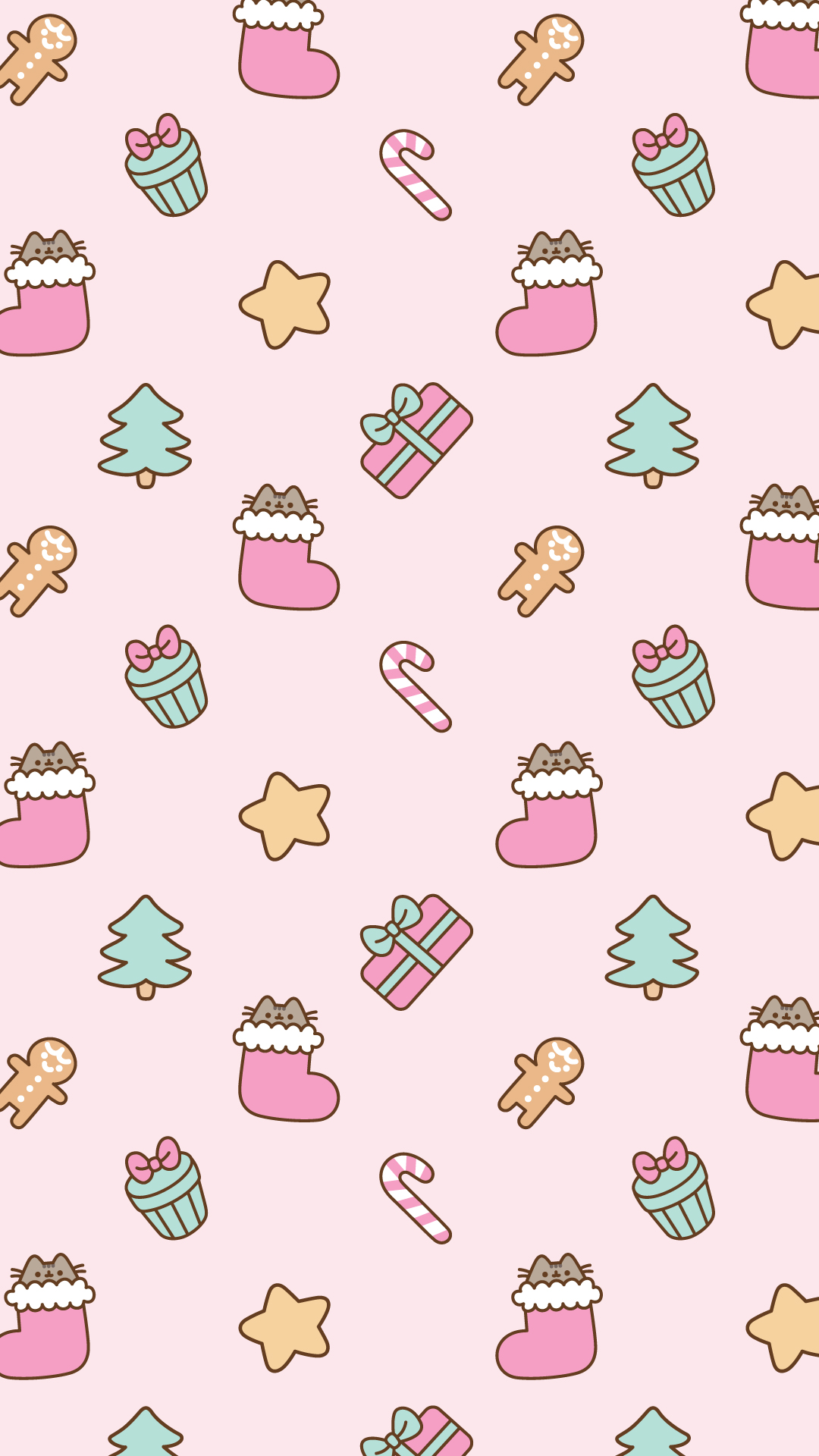 Christmas Pusheen Android And iPhone Wallpaper Claires
