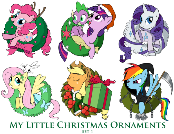 My Little Pony Christmas Ornaments Set By Southparktaoist