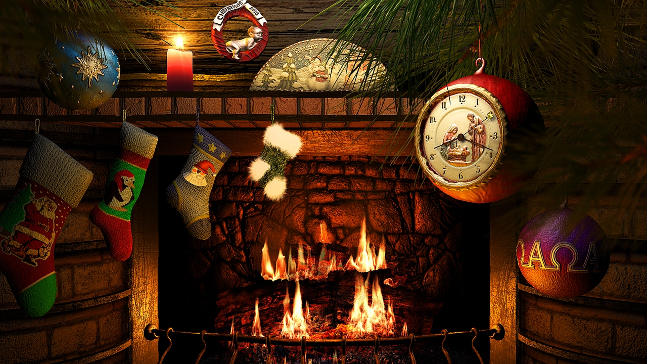 Fireside Christmas 3d Screensaver Live Fireplace Wallpaper HD