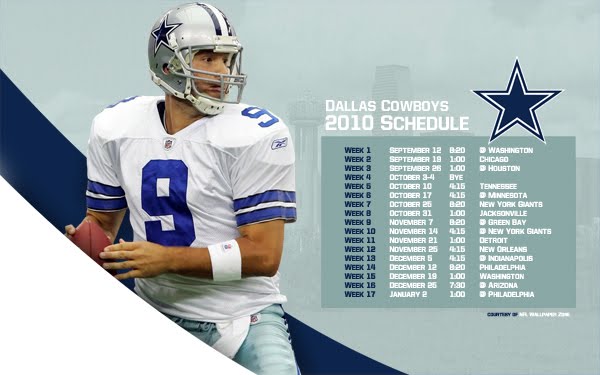 Nfl Wallpaper Zone Dallas Cowboys Schedule Tony Romo