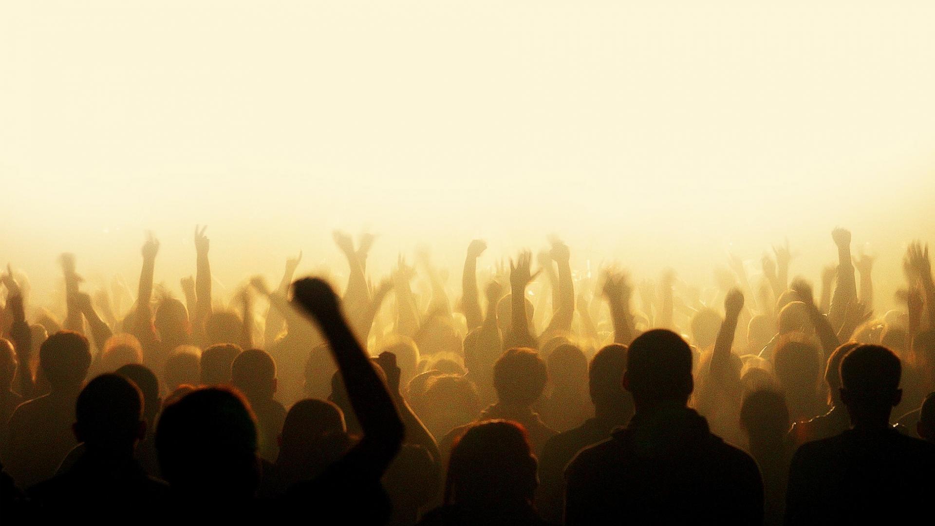 Light hands people party crowd dancing concert wallpaper 50299 1920x1080