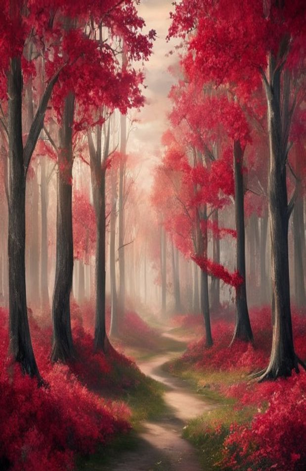Red Forest Wallpaper