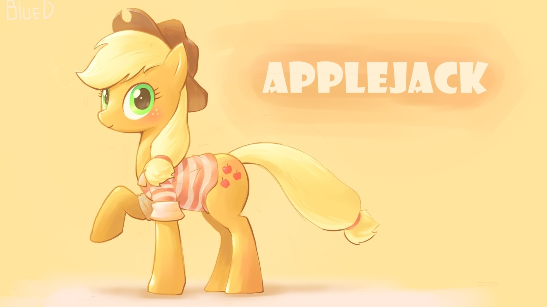 My Little Pony Ponies Applejack Yellow Background