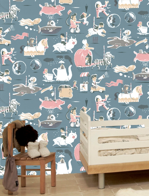 Playful Wallpapers For The Kids Room By Tres Tintas Barcelona 600x789
