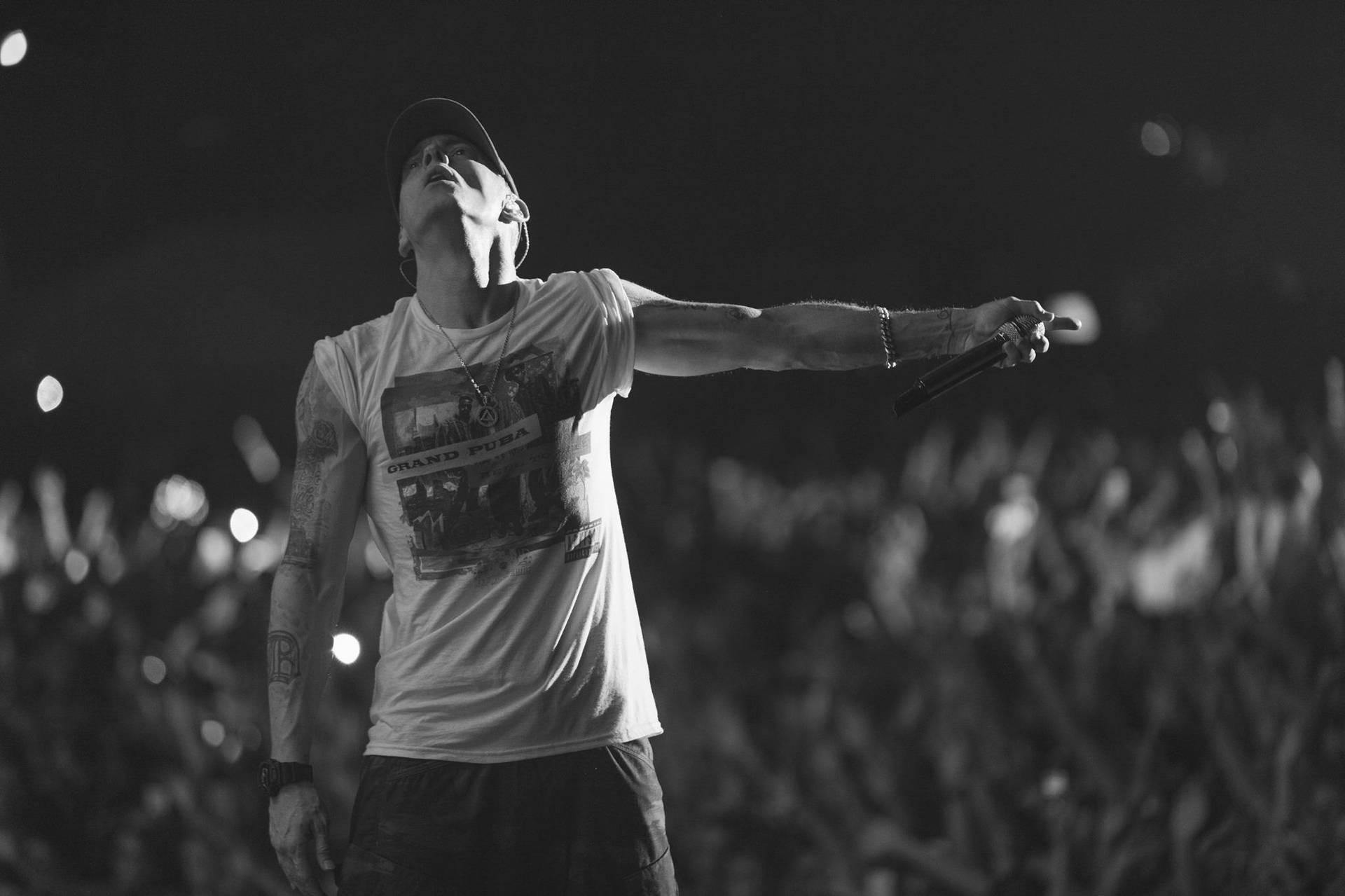 Download Buff Eminem In White T shirt Wallpaper