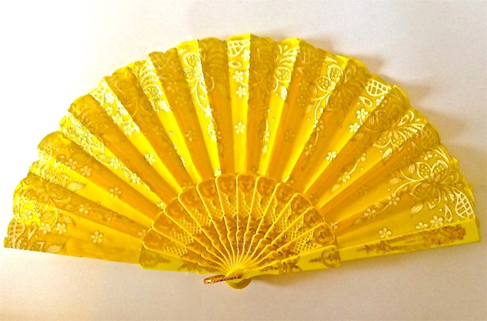 Yellow Flamenco Fan Gold