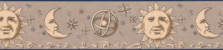Details About Celestial Moon Sun Stars Space Wallpaper Border Tm75056