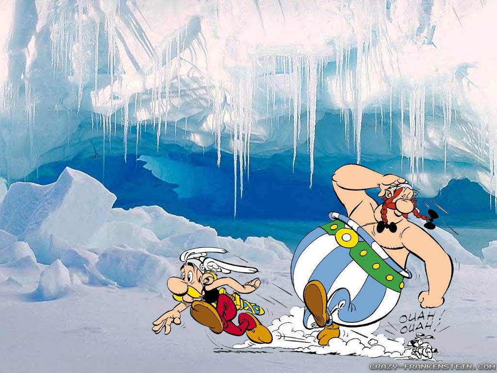 Winter Asterix And Obelix Cartoon Wallpaper