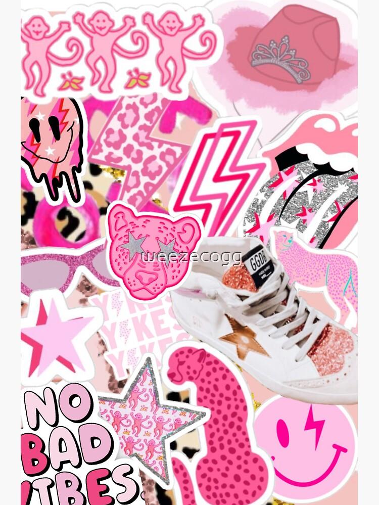Preppy pink collage Sticker for Sale by weezecogg Redbubble