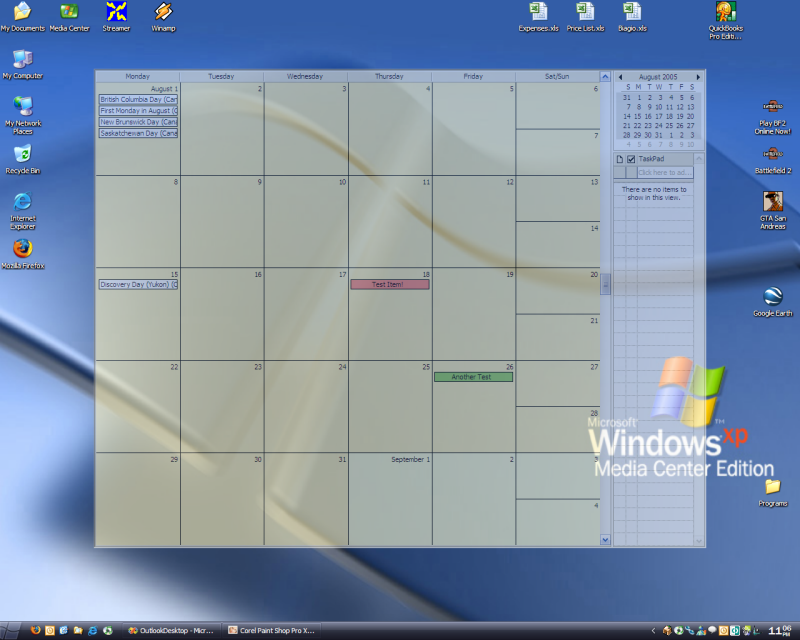 interface google calendar with windows 10 desktop app