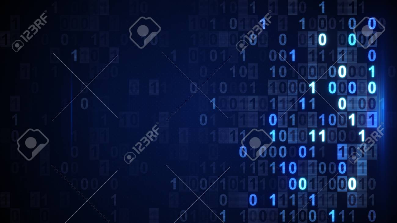 Scan Blue Digital Binary Data Code Abstract Information