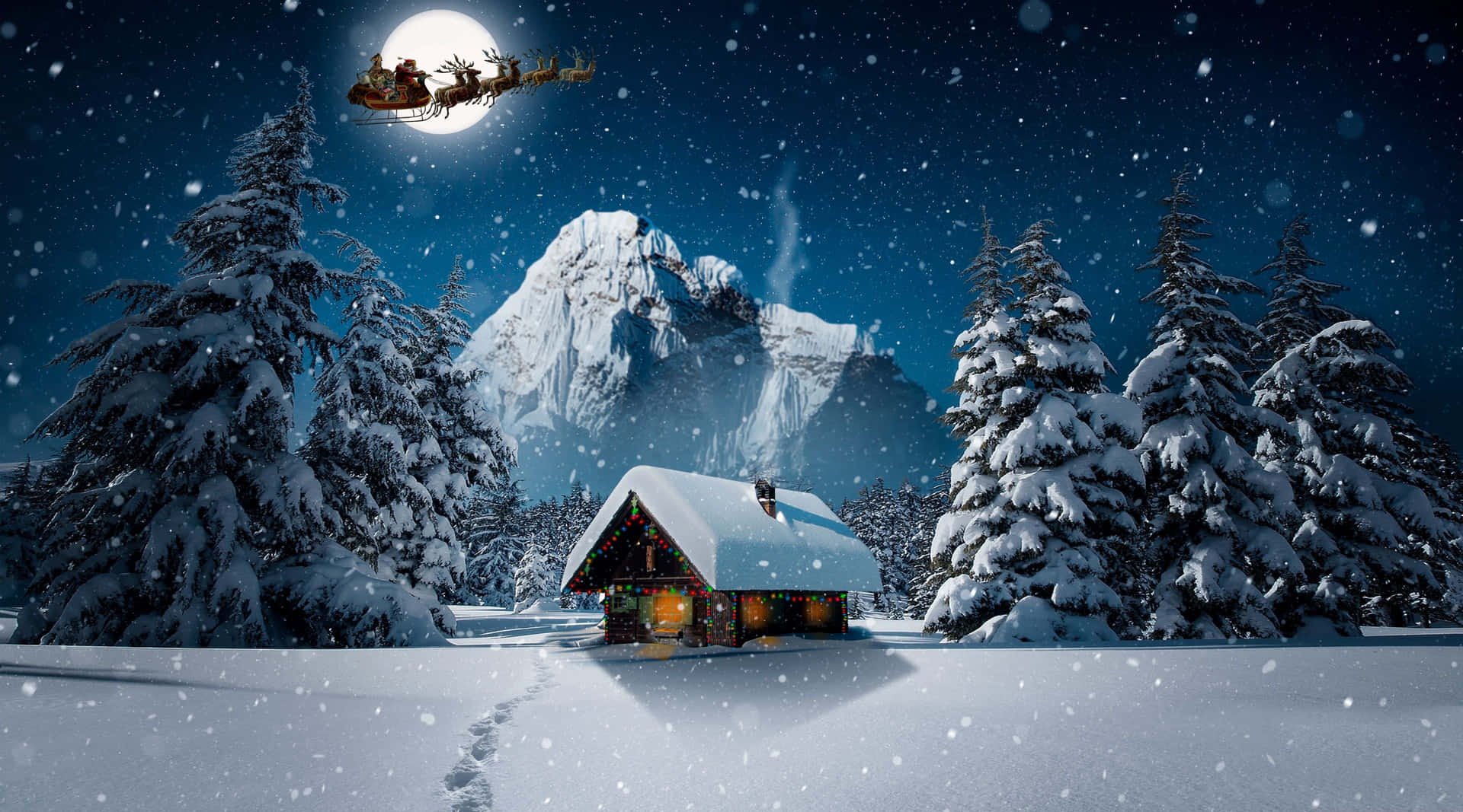 Winter Night Desktop Wallpaper