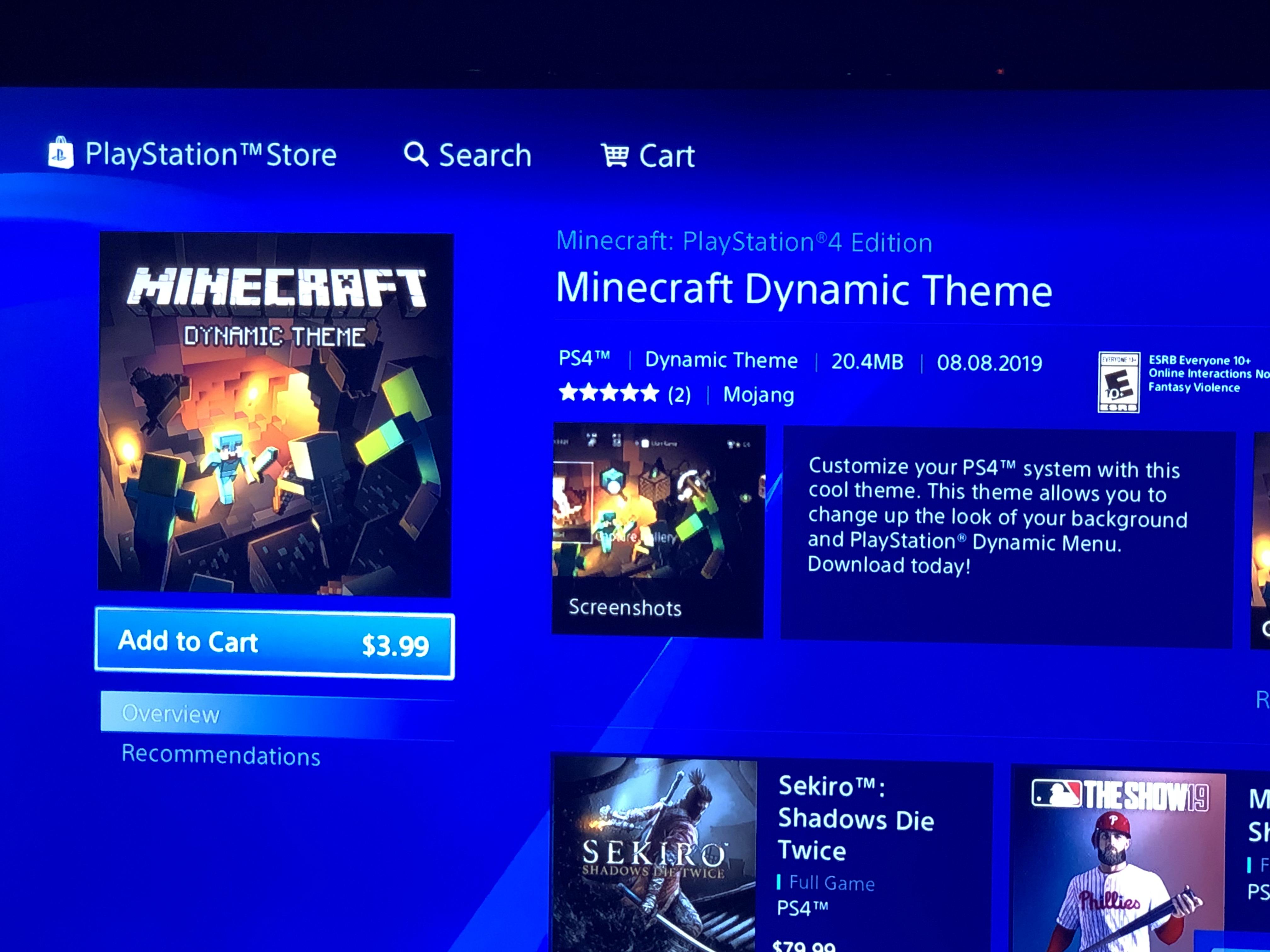 Hey Does Anyone Know If The Ps4 Dynamic Theme Of Minecraft Has