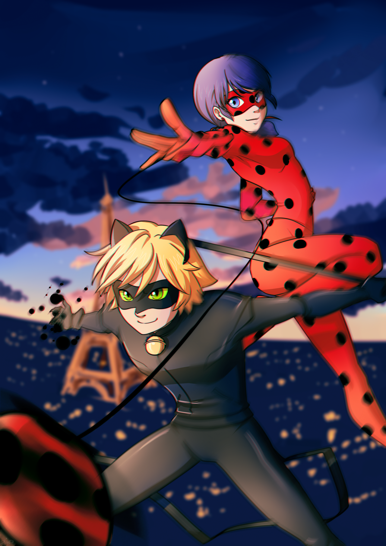 Miraculous Ladybug And Chat Noir By Kiwa007