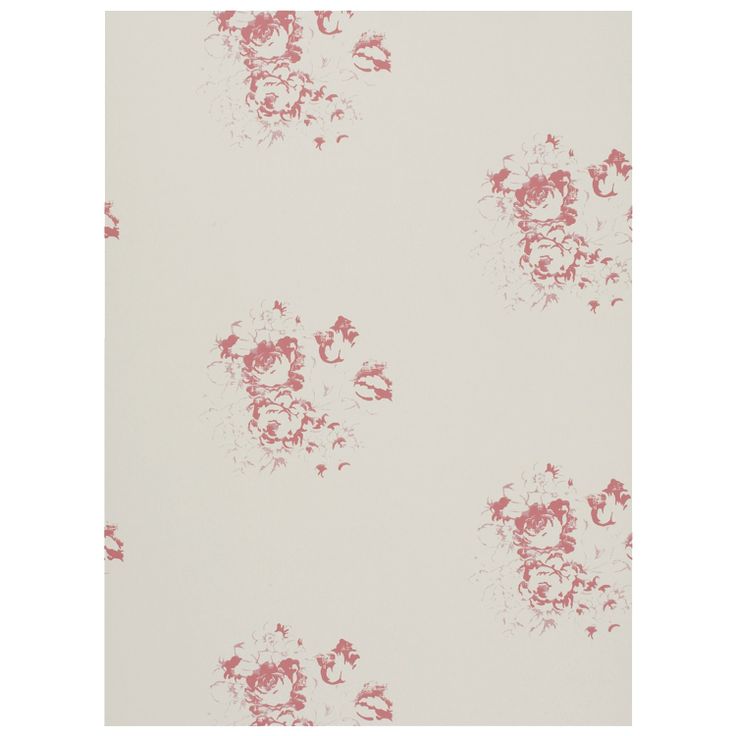 Cabbages and Roses Natural Hatley Raspberry Wallpaper