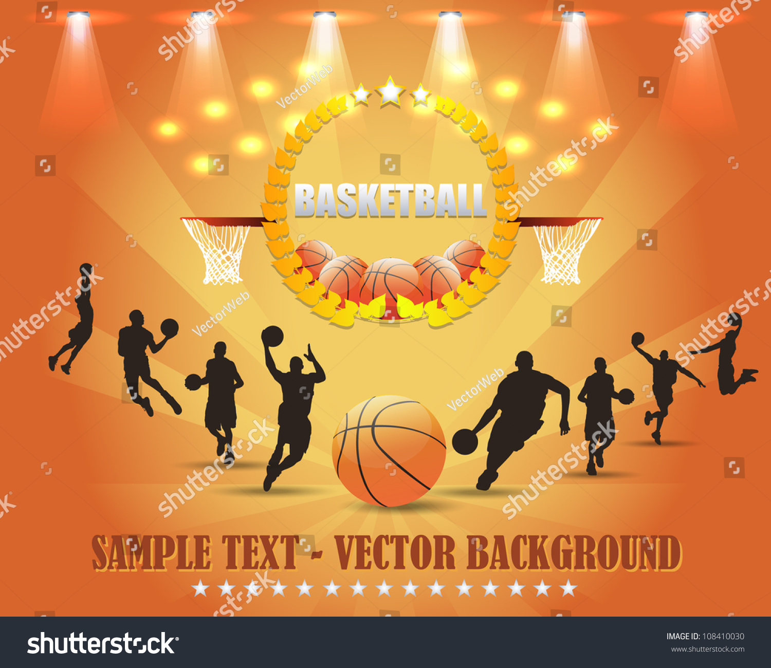 Abstract Background Basketball Vector Design Stock Royalty
