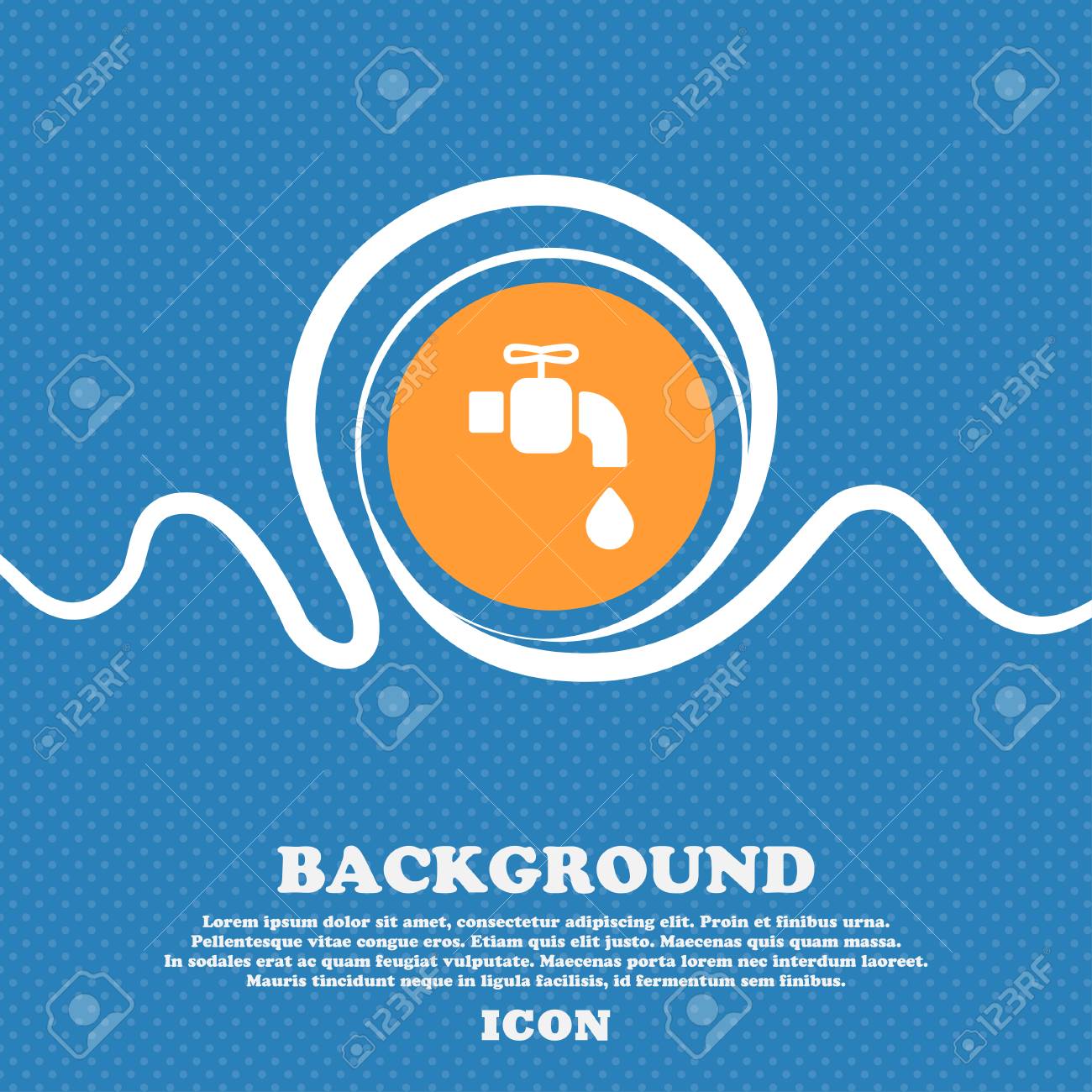 Free download Faucet Icon Sign Blue And White Abstract Background