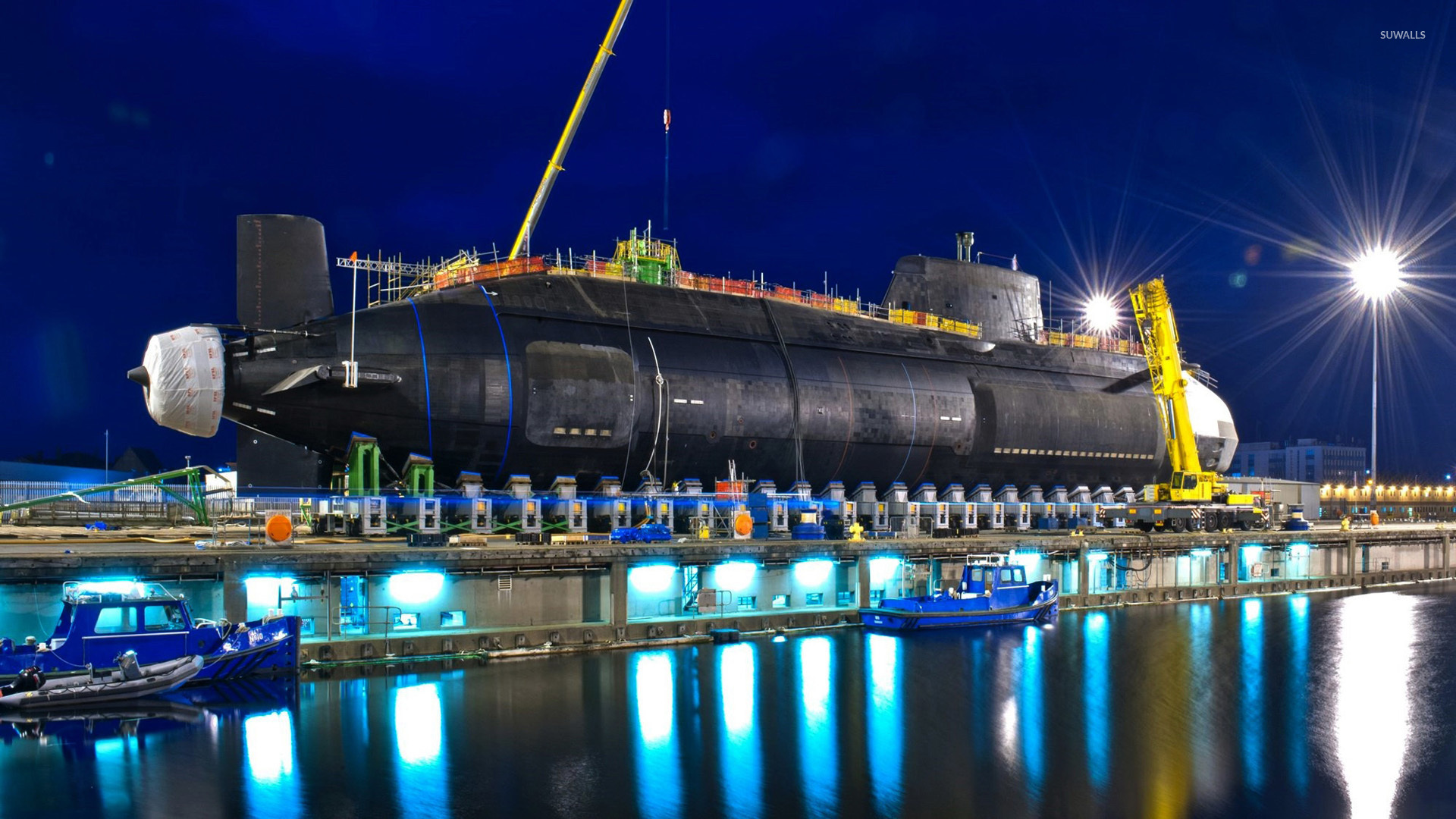 Hms Artful Submarine In A Harbor Wallpaper Photography