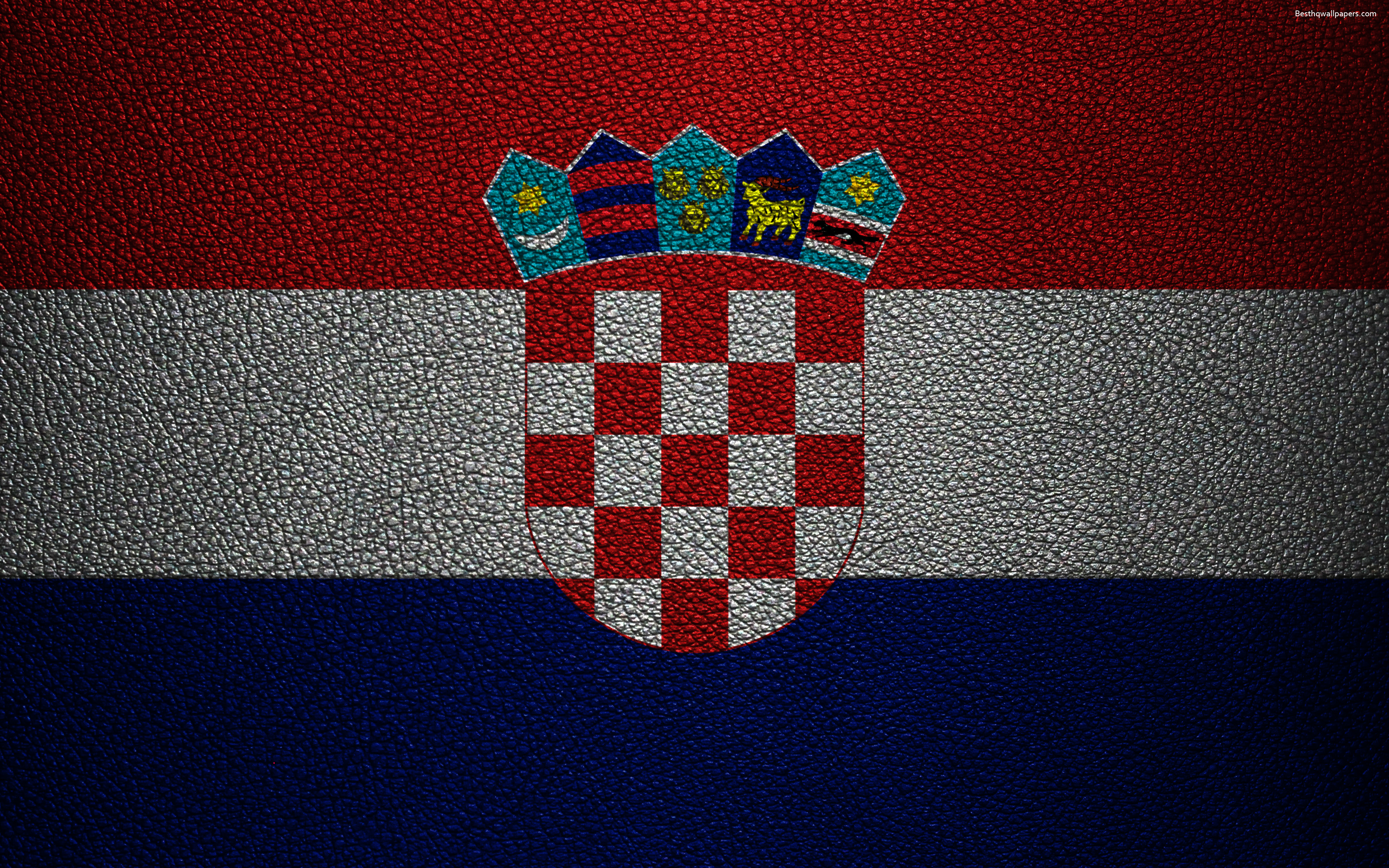 Wallpaper Flag Of Croatia 4k Leather Texture Croatian
