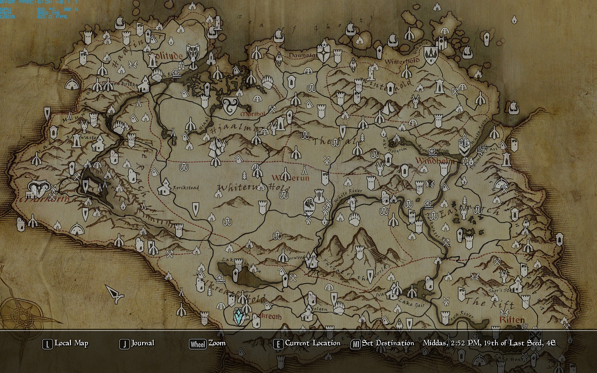 Skyrim Map With Height At