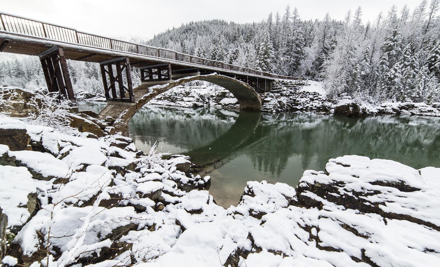 Px Glacier Winter Bridge Wallpaper