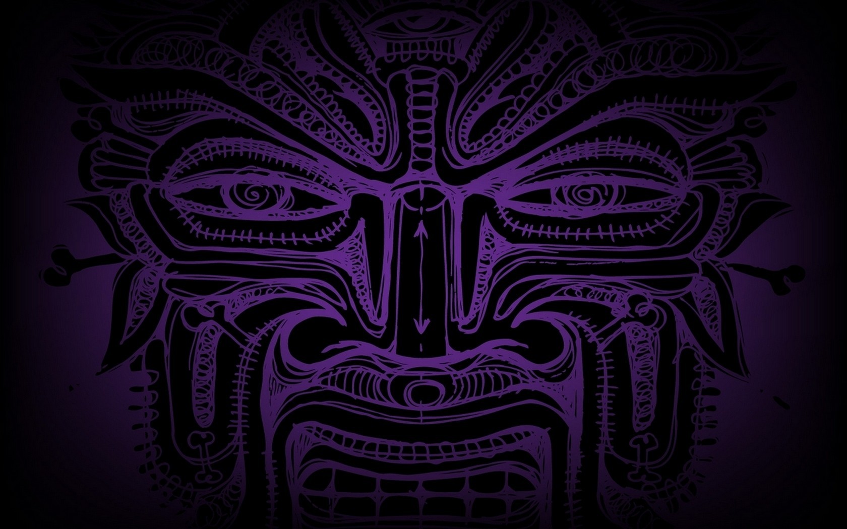 Abstract Tribal Wallpaper Purple Faces