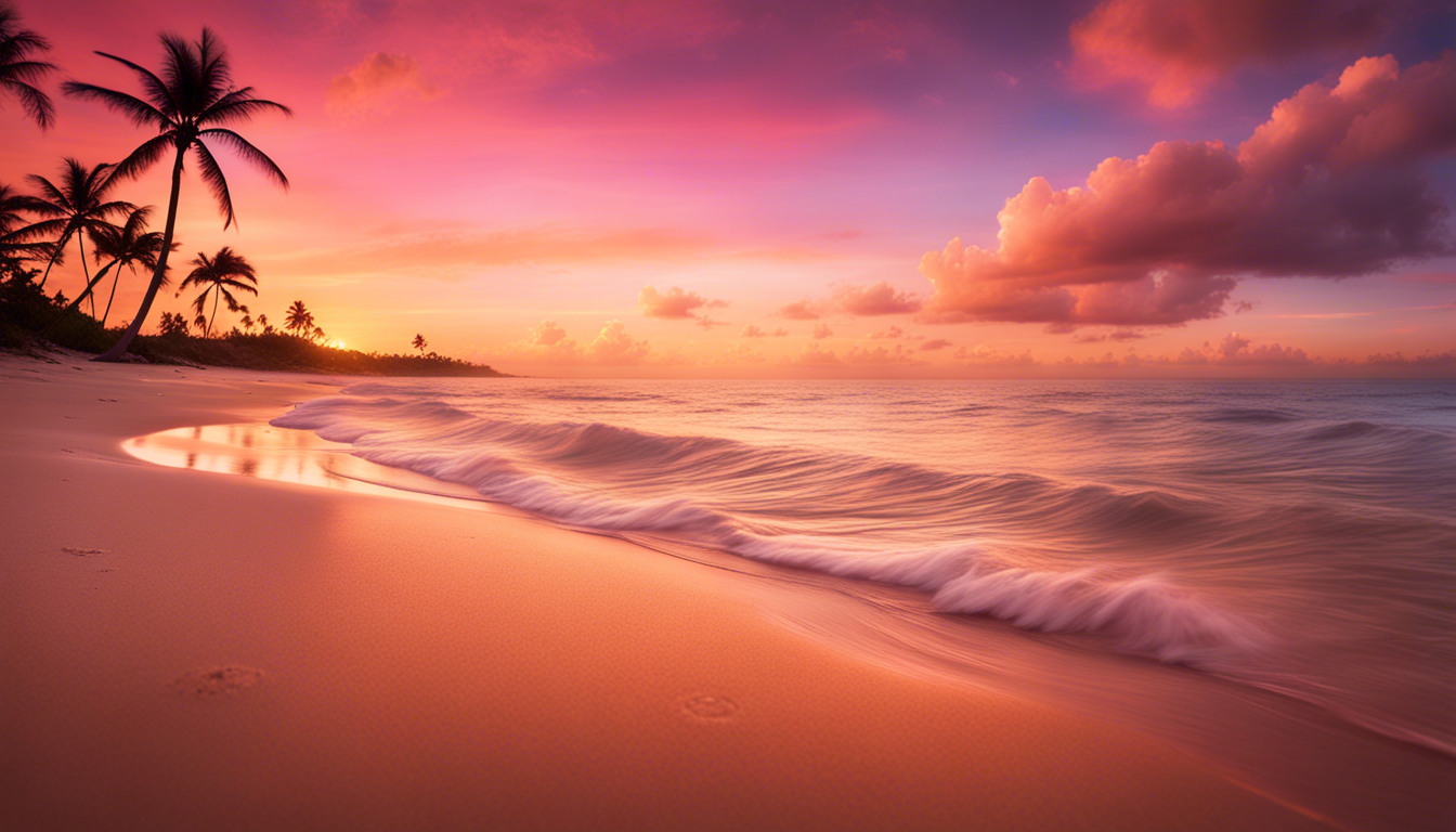 Tropical Beach Sunset Wallpaper