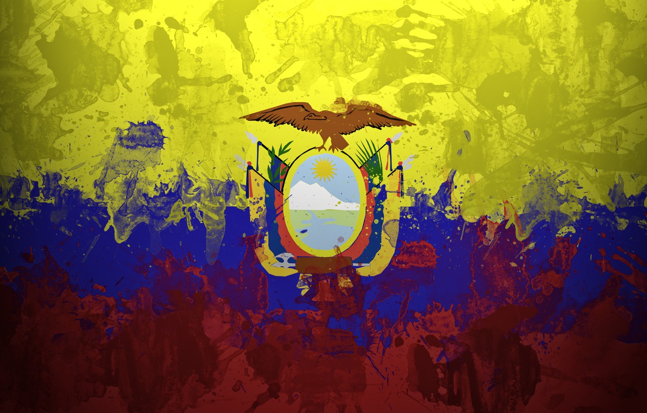 Wallpaper Paint Flag Ecuador The Republic Of