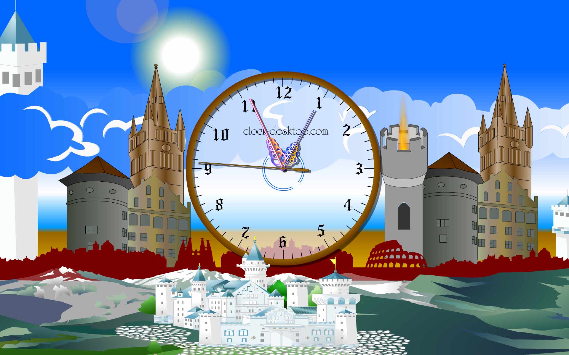 Screensaver Clock Castle Image Image Software