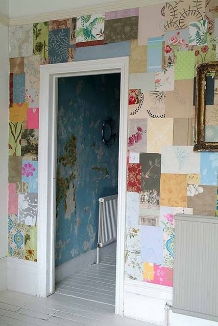 framed wallpaper scraps. | Creative wall decor, Fabric wall panels, Fabric  wall art